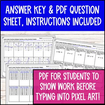 [Christmas] Identifying Functions Graphs Linear & Nonlinear Functions Pixel Art — preview page 4 of 4
