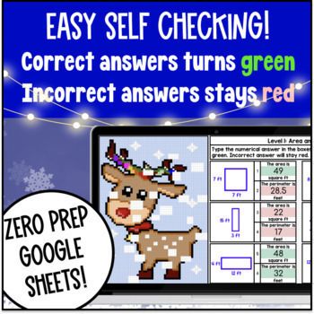 [Christmas] Area and Perimeter of Composite Figures Compound Digital Pixel Art — preview page 3 of 4