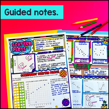 Construct Scatter Plots & Identify Associations Guided Notes w Doodles 8th Grade — preview page 2 of 4