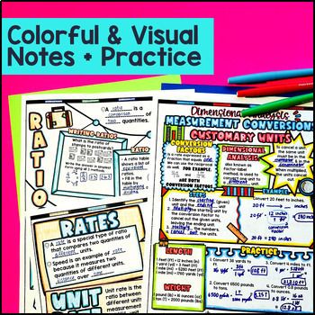 6th Grade Math Full-Year Guided Notes Back to School CCSS Lessons with Doodles — preview page 3 of 4