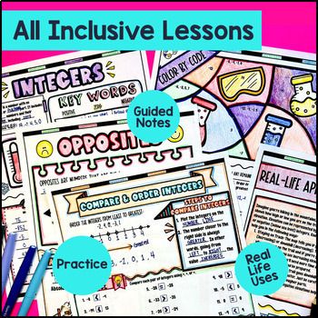 6th Grade Math Full-Year Guided Notes Back to School CCSS Lessons with Doodles — preview page 4 of 4