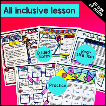 Place Value 4th Grade Write Compare Round Whole Number Guided Notes & Pixel Art — preview page 3 of 4