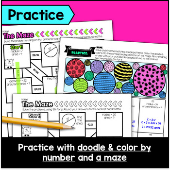 Area and Circumference of Circles Guided Notes & Doodles — preview page 3 of 4