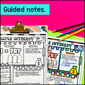 Simple Interest Guided Notes with Doodles — preview page 2 of 4