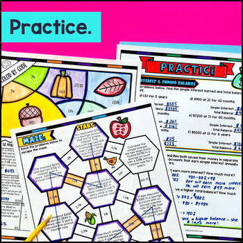 Simple Interest Guided Notes with Doodles — preview page 3 of 4