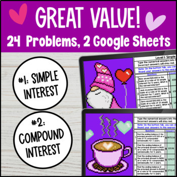 Simple and Compound Interest Digital Pixel Art — preview page 2 of 4