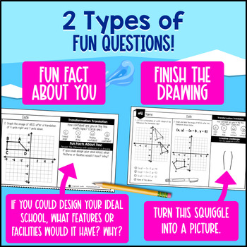Transformations 8th Grade Math Warm Ups CCSS Reflections Rotations Translations — preview page 3 of 4