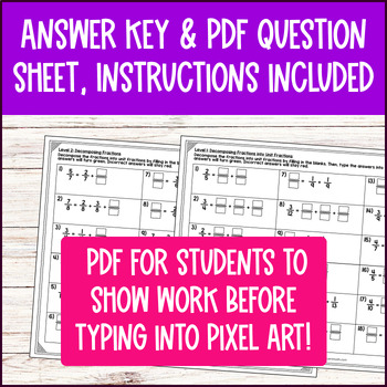 Decomposing Fractions 4th Grade Digital Pixel Art Decompositions Sums — preview page 4 of 4