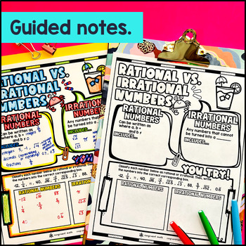 Classifying Rational and Irrational Numbers Guided Notes & Doodle — preview page 2 of 4