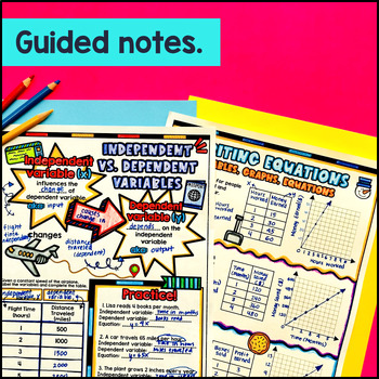 Independent and Dependent Variables Quantitative Relationships Guided Notes — preview page 2 of 4