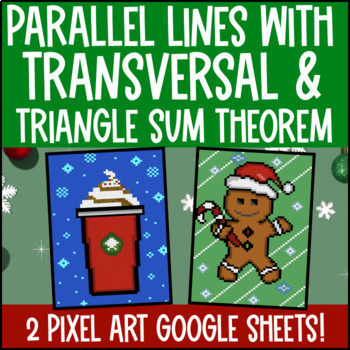 Parallel Lines Cut by a Transversal Digital Pixel Art