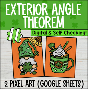 Exterior Angle Theorem Digital Pixel Art