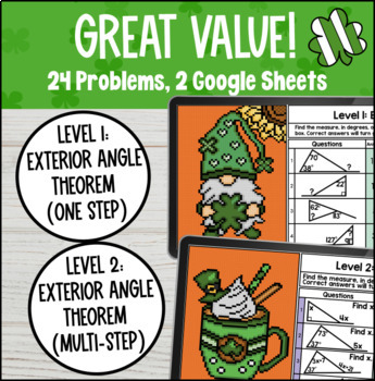 Exterior Angle Theorem Digital Pixel Art — preview page 2 of 4