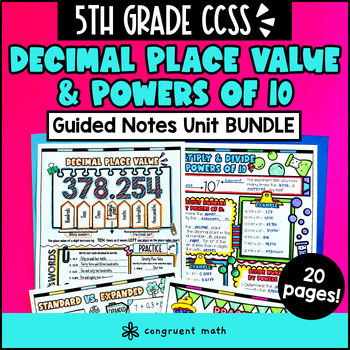Decimal Place Value and Powers of 10 Guided Notes w Doodles
