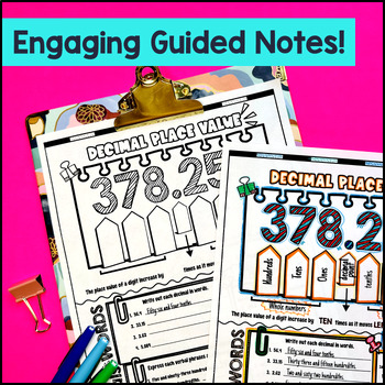 Decimal Place Value and Powers of 10 Guided Notes w Doodles — preview page 2 of 4