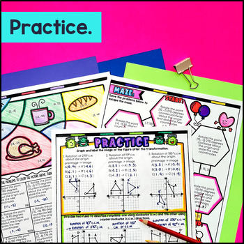 Rigid Transformations Rotations Guided Notes & Doodles — preview page 3 of 4