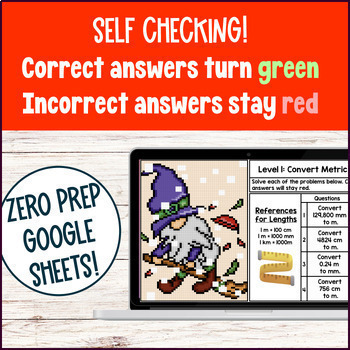 Metric Unit Conversions with Decimals Fall Pixel Art — preview page 3 of 4