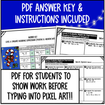 Evaluating Algebraic Expressions Digital Pixel Art — preview page 4 of 4