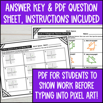 Pythagorean Theorem & Distance Formula Digital Pixel Art BUNDLE Hypotenuse Legs — preview page 4 of 4