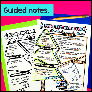 Prime Factorization Guided Notes & Doodles — preview page 2 of 4