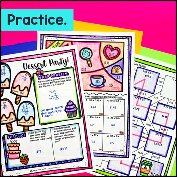 Multiplying Decimals by Whole Numbers & Decimals Guided Notes Sketch & Doodles — preview page 3 of 4