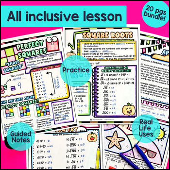 Square Roots and Cube Roots Guided Notes BUNDLE — preview page 4 of 4