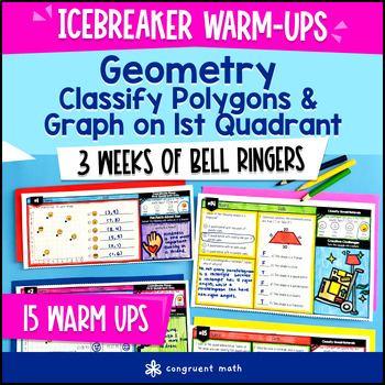 Thumbnail for Classify Triangles Quadrilaterals Coordinate Plane 5th Grade Math Warm Ups CCSS