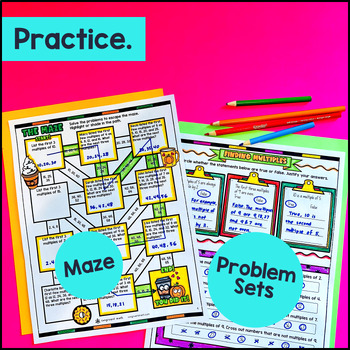 Multiples of Whole Numbers Guided Notes w/ Doodles Sketch Notes Lesson Grade 4 — preview page 3 of 4