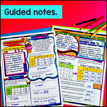Two Way Tables Guided Notes w Doodles — preview page 2 of 4