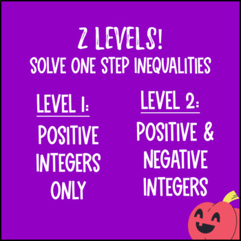 Solving One Step Inequalities Doodle and Coloring Worksheets Color by Number — preview page 3 of 4