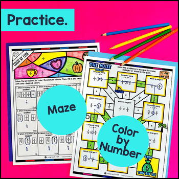 Comparing Fractions Benchmark Numerators Denominators  Guided Notes with Doodles — preview page 3 of 4