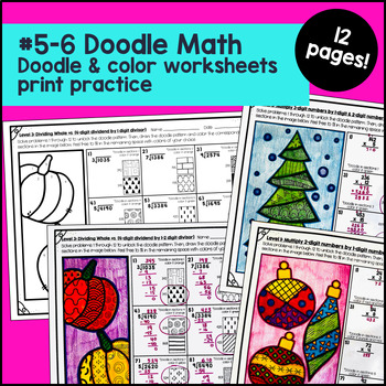 Multiply and Divide Whole Numbers Guided Notes & Pixel Art — preview page 4 of 4