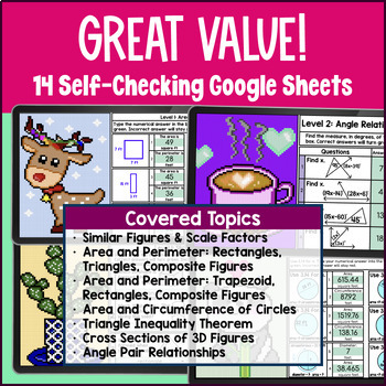 Plane Geometry & Angle Relationships Pixel Art Unit BUNDLE — preview page 2 of 4