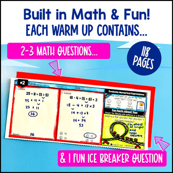 5th Grade Math Warm Ups Full-Year Bell Ringers Back to School BUNDLE CCSS TEKS — preview page 3 of 4