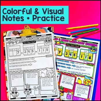 4th Grade Math Full-Year Guided Notes Back to School CCSS Lesson with Doodles — preview page 2 of 4