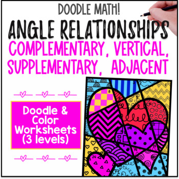Angle Relationships Complementary Supplementary Doodle & Color by Number WS