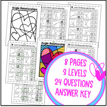 Angle Relationships Complementary Supplementary Doodle & Color by Number WS — preview page 4 of 4