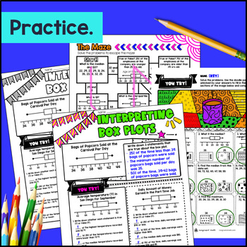 Box and Whisker Plots Guided Notes w Doodles — preview page 3 of 4
