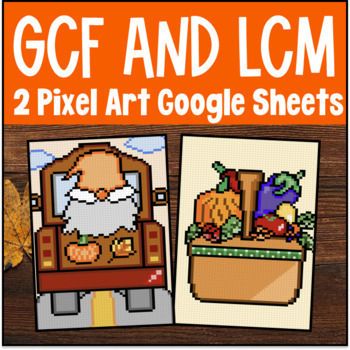 GCF and LCM Halloween Pixel Art Greatest Common Factor Least Common Multiples