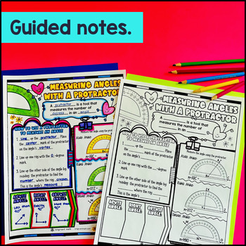 Measuring Angles With a Protractor Guided Notes w Doodles 4th Grade 4.MD.C.6 — preview page 2 of 4