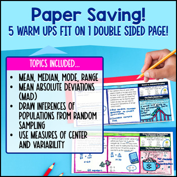 Statistics Population Inferences Random Samples 7th Grade Warm Ups CCSS TEKS — preview page 4 of 4
