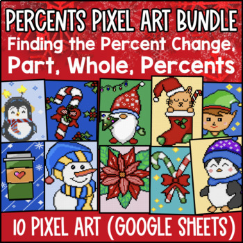 [Winter] Percents & Money Digital Pixel Art Google Sheets BUNDLE