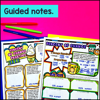 Percent of Change Guided Notes with Doodles — preview page 2 of 4