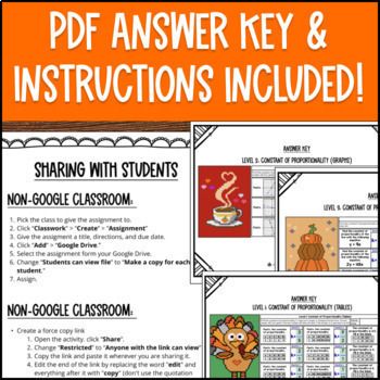 Constant of Proportionality Digital Pixel Art Table Graph Equations Thanksgiving — preview page 4 of 4