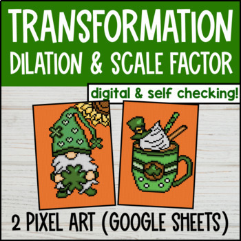 Thumbnail for Dilation Digital Pixel Art | Scale Factor, Transformations 2D Figures | Spring