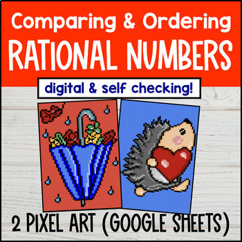 Comparing & Ordering Rational Numbers Pixel Art