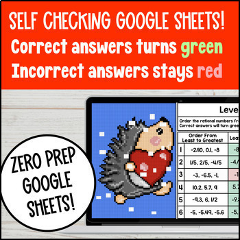 Comparing & Ordering Rational Numbers Pixel Art — preview page 3 of 4