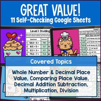 Place Value & Decimals Pixel Art Unit BUNDLE — preview page 2 of 4