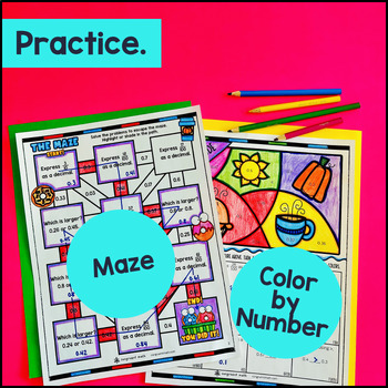 Decimal Notation for Fractions and Comparing Decimals Guided Notes with Doodles — preview page 3 of 4