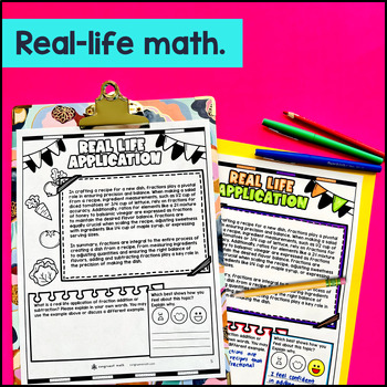 Add and Subtract Fractions with Unlike Denominators Guided Notes with Doodles — preview page 4 of 4